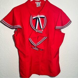 NWT MOCHA button top 🇺🇸 red, white & blue 🇺🇸 Ruffles 🇺🇸 large